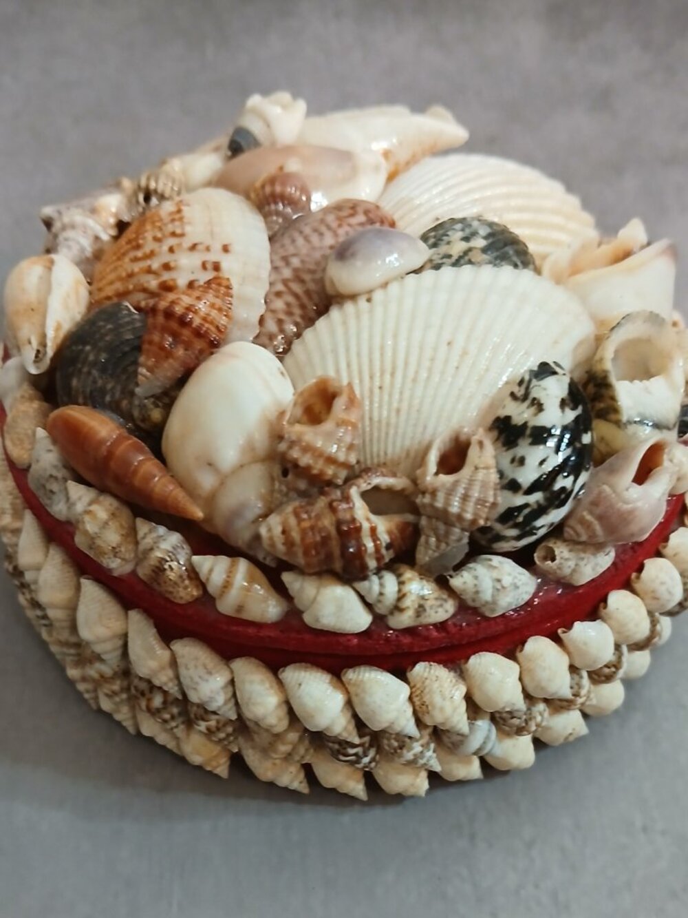 Two Vintage Handmade Seashell Decorated Trinket Boxes-Coastal-Nautical - Picture 3 of 10